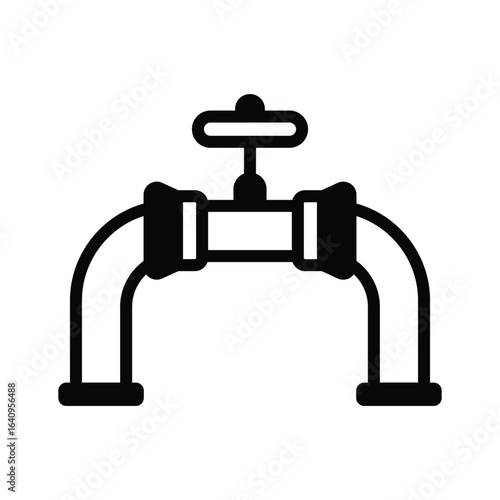 Visually appealing glyph style icon of gas pipeline
