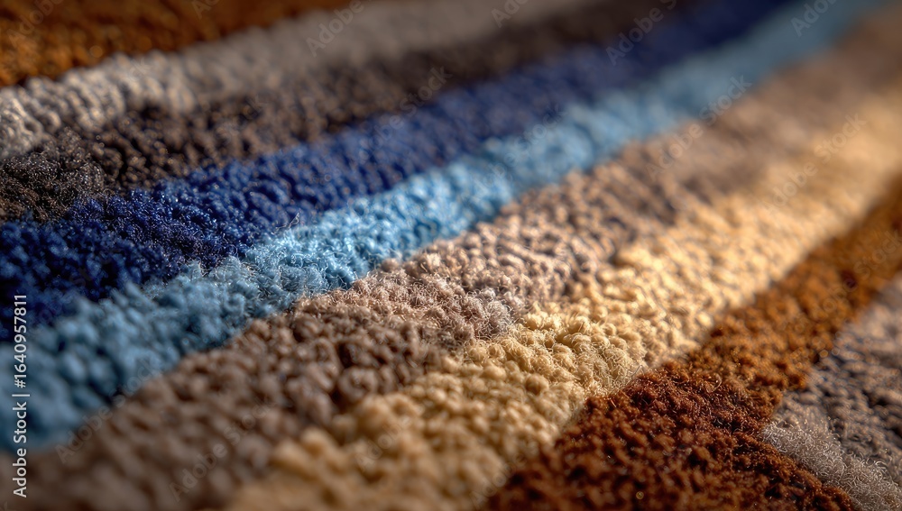 Fototapeta premium Close-up view of multicolored striped textured fabric