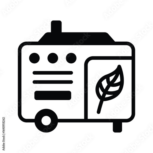 A well designed glyph style icon of eco generator