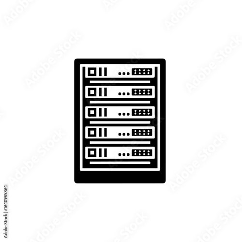 Server Rack Illustration Data Storage and Network Infrastructure Visualization