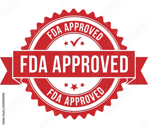 Fda approved seal stamp red emblem