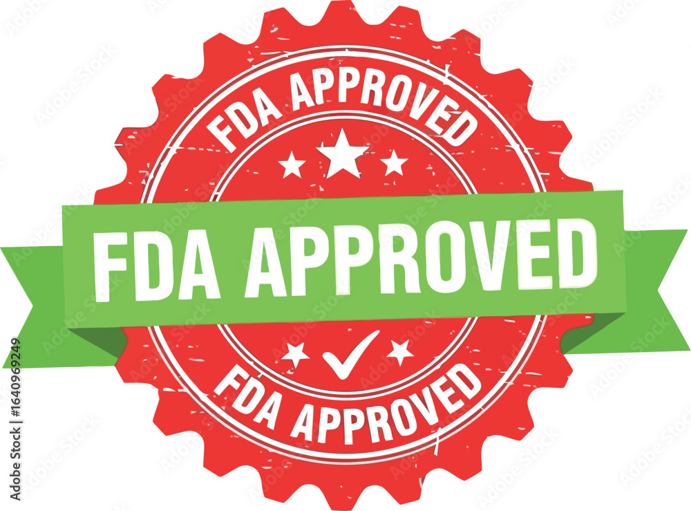 Obraz premium Fda approved seal stamp badge