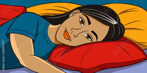 Cartoon drawing of a smiling boy character sleeping on a sofa with a book