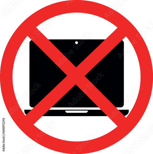 No laptop allowed sign