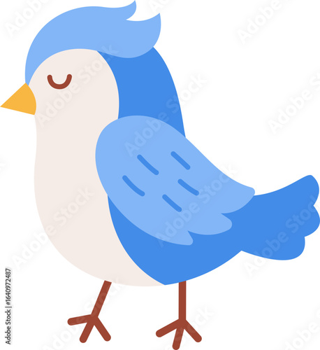 Cute Blue Bird Standing Still