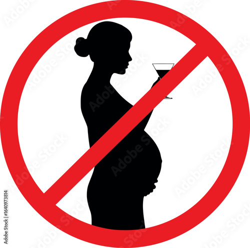 No smoking pregnant woman silhouette