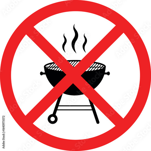 No grilling sign barbecue prohibition symbol