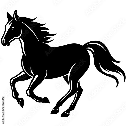 Horse Galloping Silhouette vector