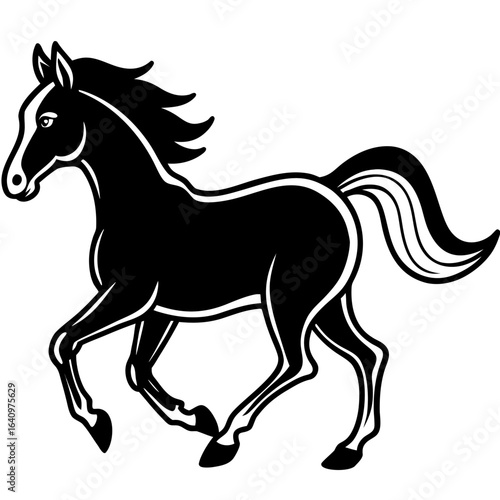 Horse Galloping Silhouette vector