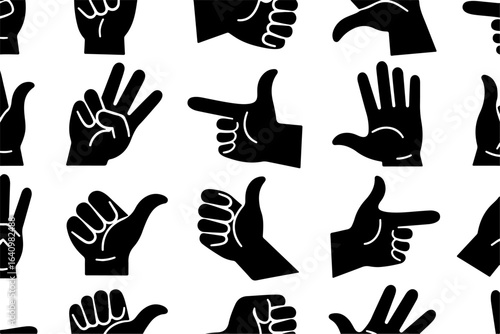 Cartoon Hand Gestures Icon Set