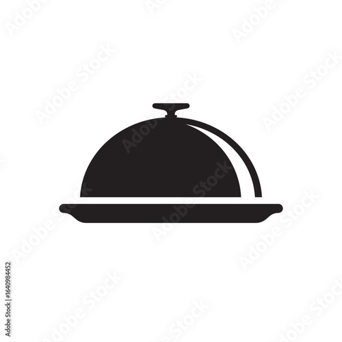 Serving icon dish restaurant covered food template