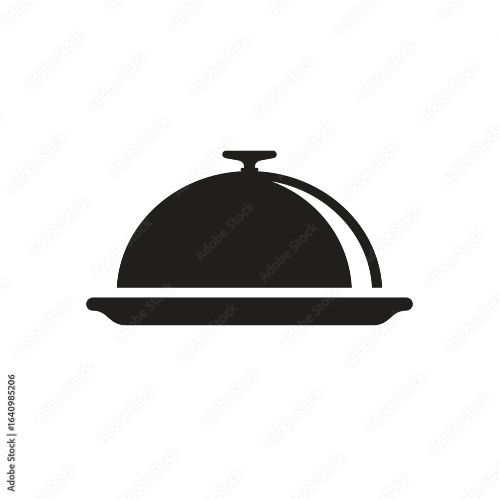 Obraz premium Serving icon dish restaurant covered food template