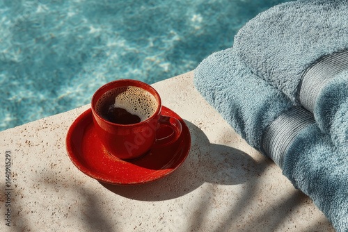 Coffee Cup by the Pool
