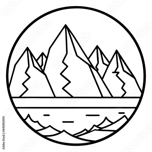 Moraine line art vector