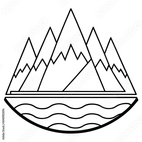 Moraine line art vector