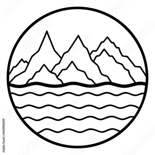 Moraine line art vector