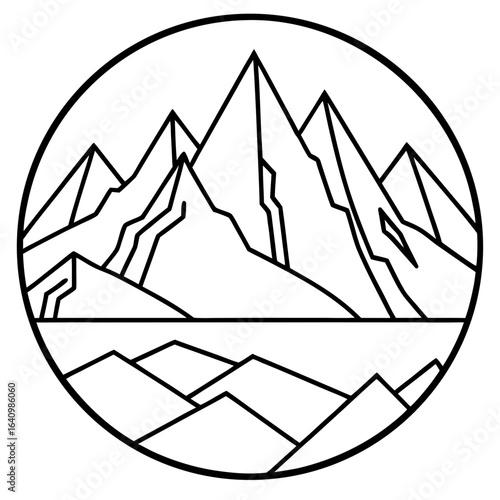 Moraine line art vector
