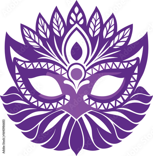 Day of the Dead Fusion Elegant Purple Carnival Mask Design