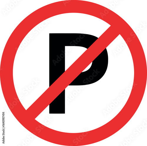 No parking sign red circle with slash traffic regulation