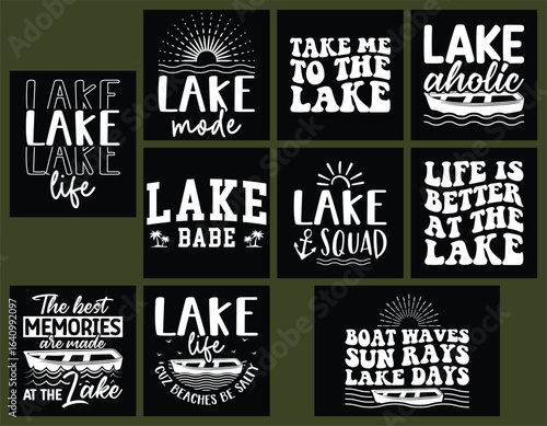 Lake t shirt design bundle