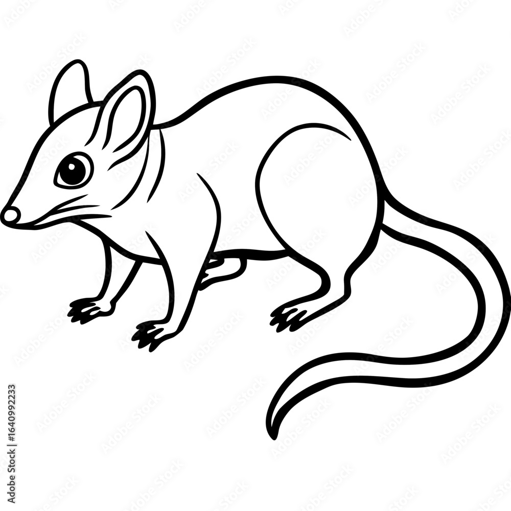 Fototapeta premium Tree shrew line art vector