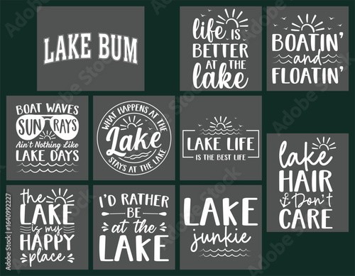 Lake life t shirt design bundle