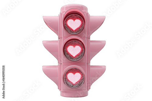 Pink traffic light with hearts (2)