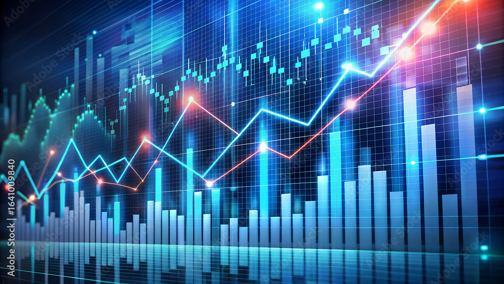 Blue Transparent stock market investment trading graph growth. Trade business analytics graph and financial chart. Blue Transparent stock market investment trading graph growth. Trade business analytics graph and financial chart.