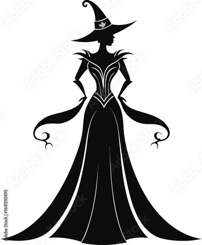 Gothic Elegance Character Designs Elegant Witch Silhouette Design