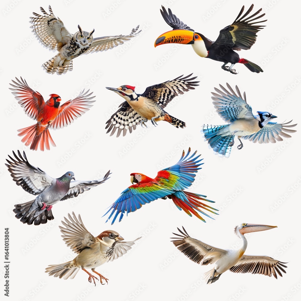 Obraz premium Flying bird design element set