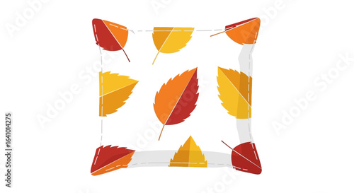 Autumn Leaves Square Pillow Design showcasing seasonal warmth and comfort