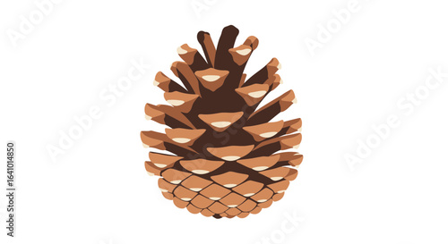 Digitally rendered isolated pinecone, evoking nature's artistry on white