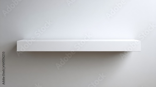 Wallpaper Mural Minimalist White Floating Shelf on a Clean White Wall Ready for Product Placement and Display Torontodigital.ca