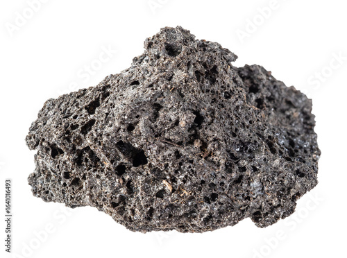 natural raw pumice lava stone cutout on white