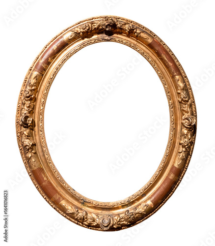 baroque vertical oval golden picture frame cutout