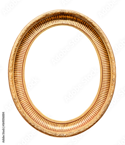 antique vertical oval carved wooden picture frame