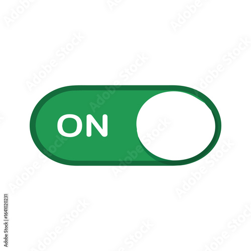 ON button illustration on transparent background