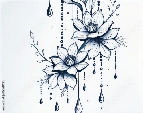 abstract floral background, tattoo, tattoo design shop