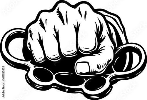 Fist with Brass Knuckles vector graphcis