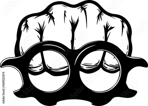 Fist with Brass Knuckles vector graphcis