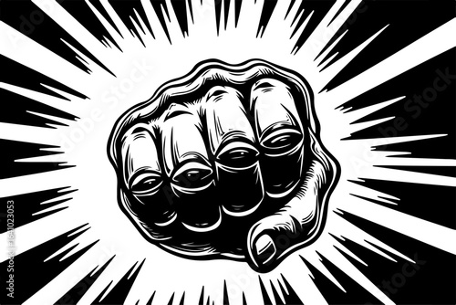 Fist with Brass Knuckles vector graphcis