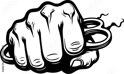 Fist with Brass Knuckles vector graphcis