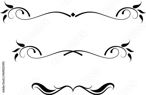 black and white set of delimiters for text, dividers