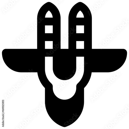 Goat. Outlined stroke vector icon with black-filled details.