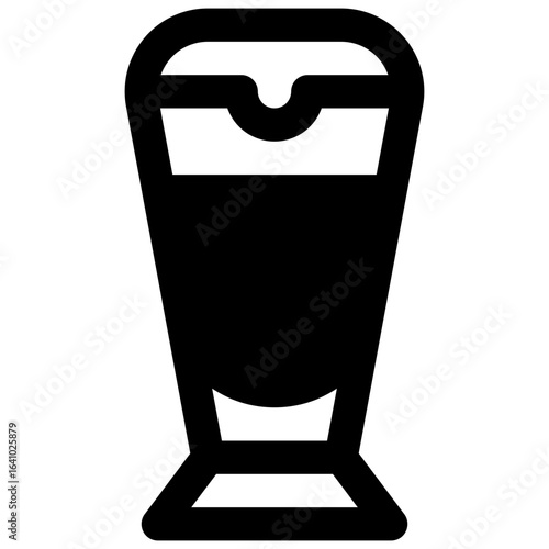 Pilsner glass. Outlined stroke vector icon with black-filled details.