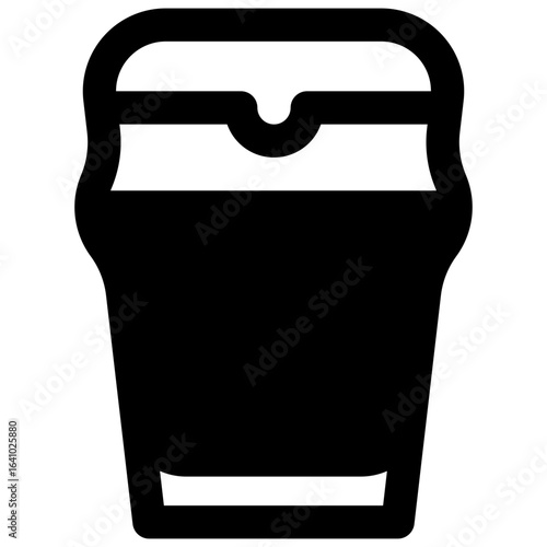 Nonic pint glass. Outlined stroke vector icon with black-filled details.