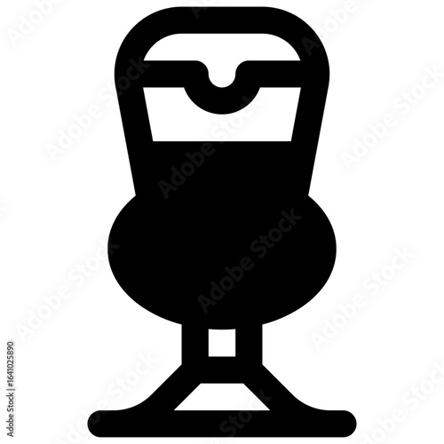 Thistle glass. Outlined stroke vector icon with black-filled details.