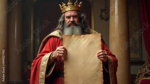 Royal decree ceremony castle throne room fantasy artwork medieval environment close-up view regal authority concept