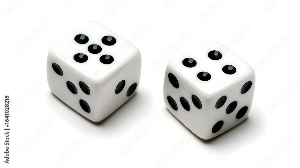 Two dices with black dots cut out Two dices with black dots cut out