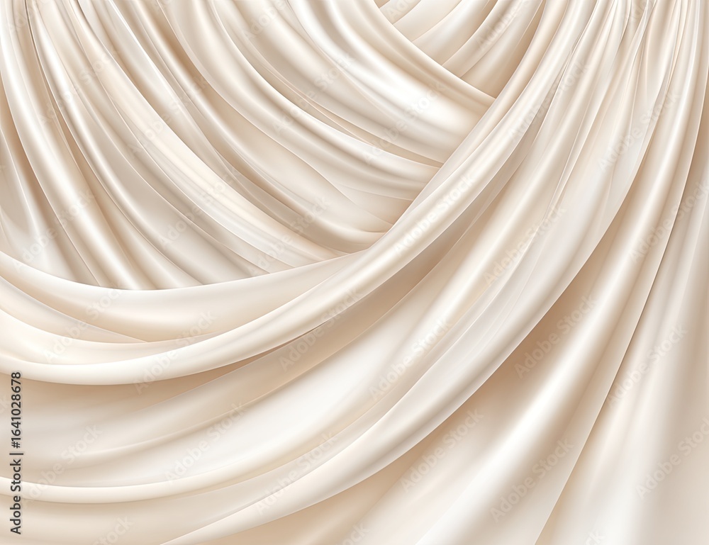 Fototapeta premium Creamy, flowing fabric drapes